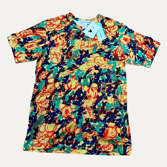 Rare NWT Comme des Garçons X CDG X Disney T Shirt Mickey AOP LIMTED EDITION Sz M - Picture 1 of 6